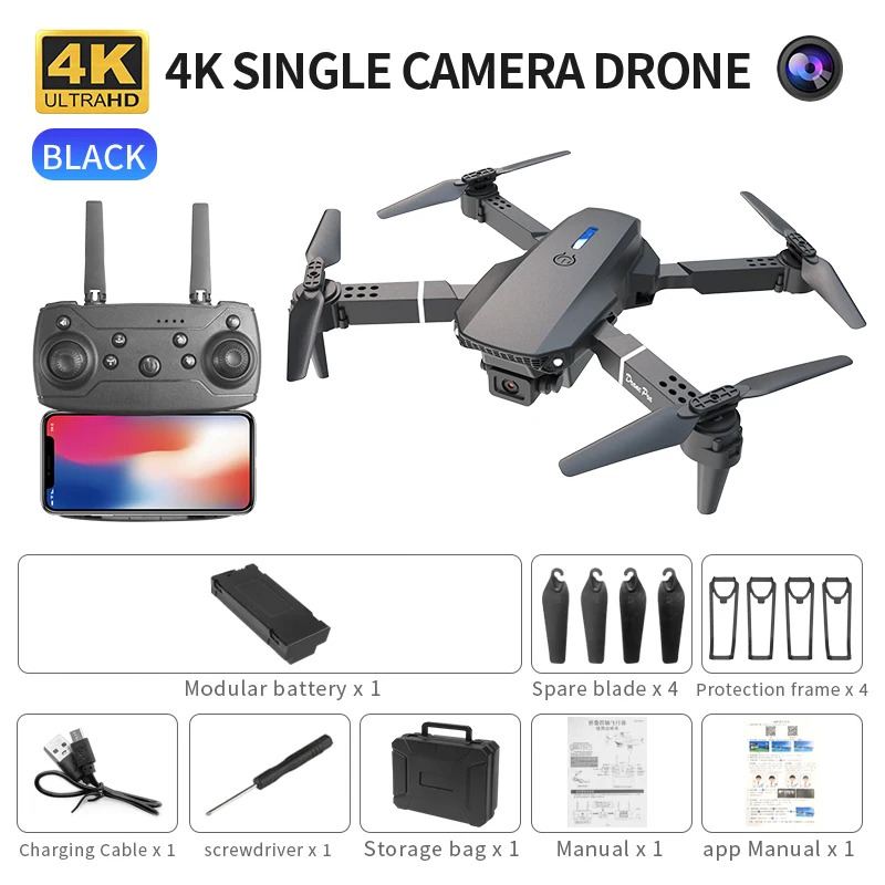 E88 ProIntelligent Folding Dro - Drone Camera Hd ulasan dan harga