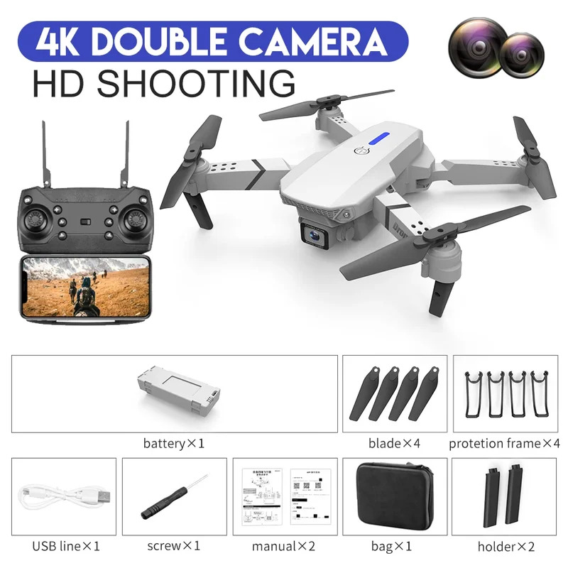 E88 ProIntelligent Folding Dro - Drone Camera Hd ulasan dan harga